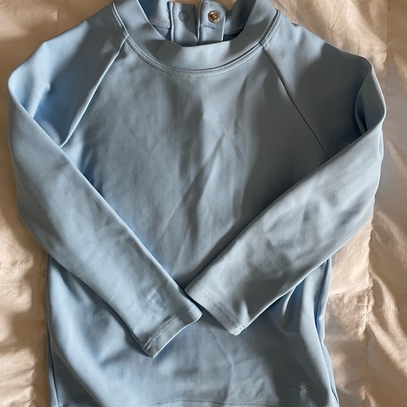 Boys Minnow Swim Rashguard Set - Sky Blue and Navy - Picture 2 of 3